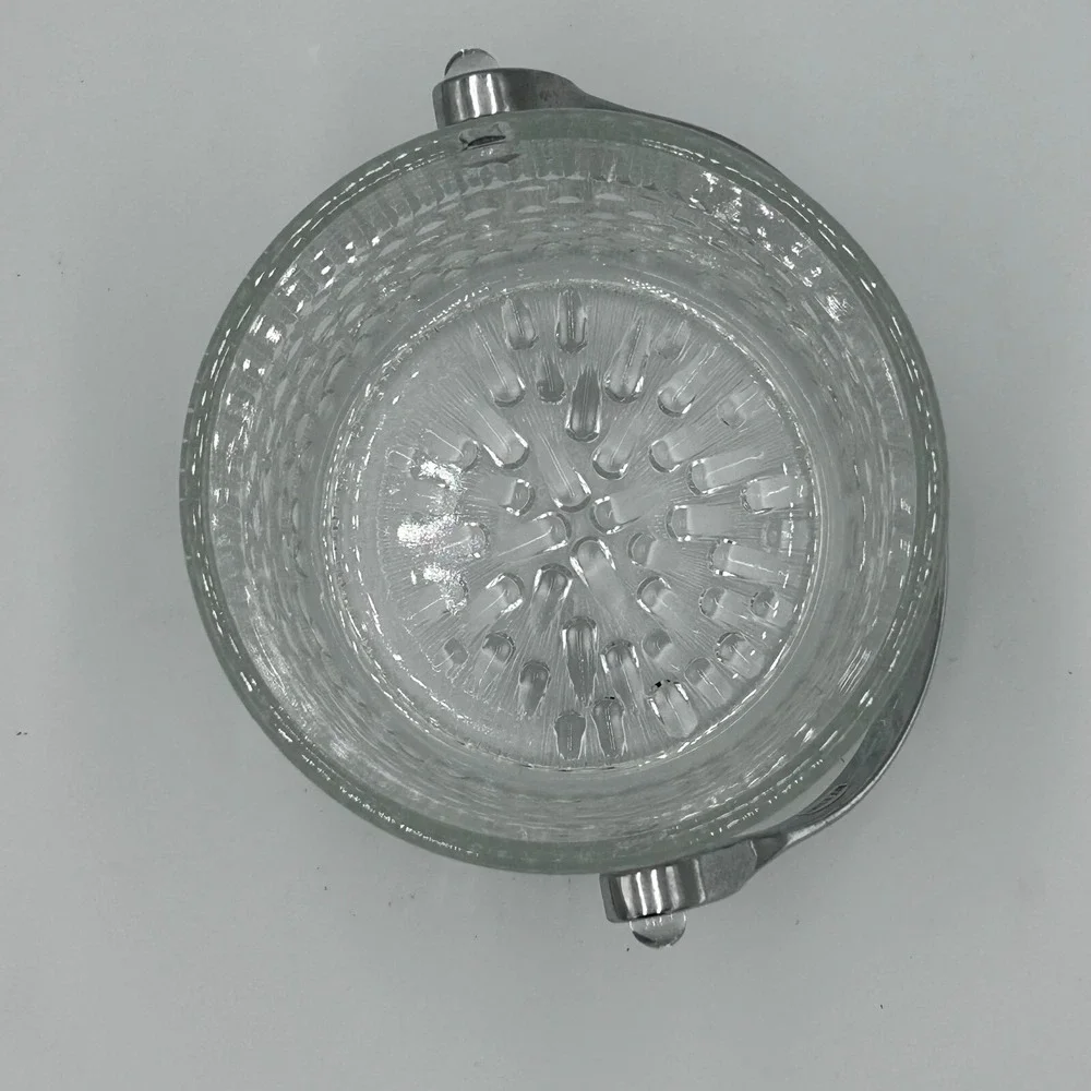 Teleflora Glass Ice Bucket Vintage Mid Century w/ Chrome‎ Handle Made in France